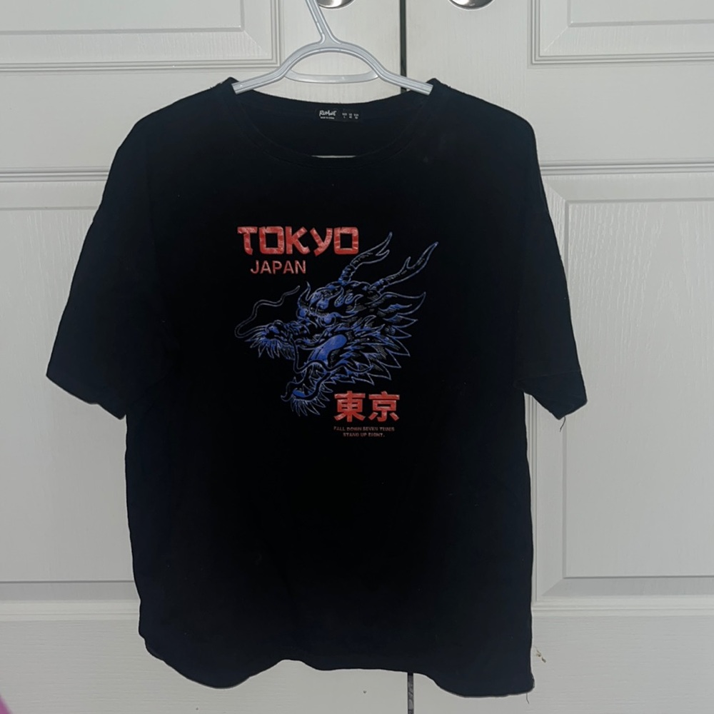 ROMWE black graphic t shirt